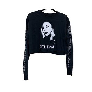 Selena Long Sleeve Black Crop Top BIDI BIDIBOM Size L